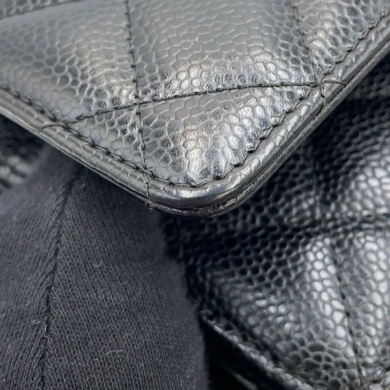 シャネル チェーンウォレット マトラッセ ココマーク キャビアスキン AP0250 CHANEL 財布 黒