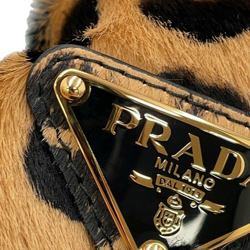 プラダ ハット レオパードプリント ハラコ サイズS 1HC137 PRADA バケットハット 帽子