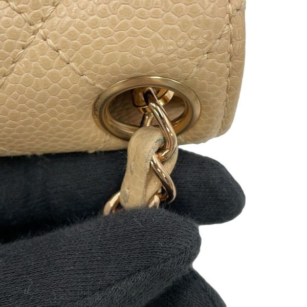 シャネル チェーンショルダーバッグ ミニマトラッセ ココマーク キャビアスキン A35200 CHANEL 黒