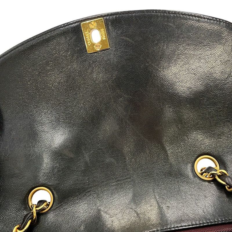 シャネル チェーンショルダーバッグ マトラッセ ココマーク ダイアナ ラムスキン A01164 CHANEL 黒