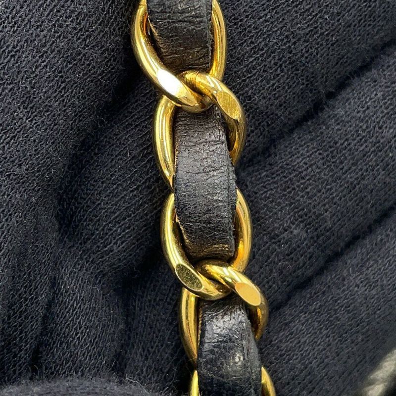 シャネル チェーンショルダーバッグ マトラッセ ココマーク ダイアナ ラムスキン A01164 CHANEL 黒