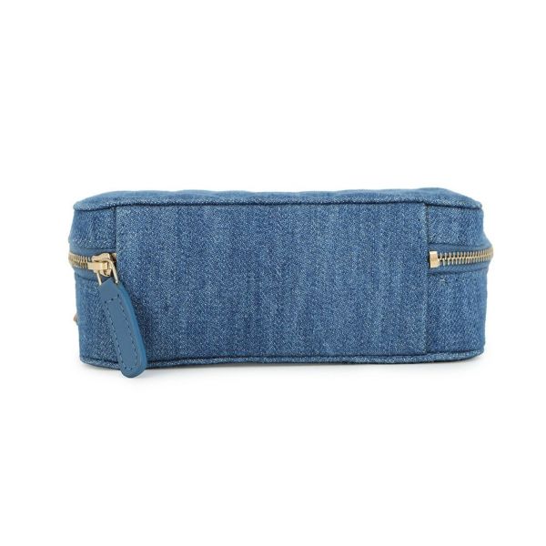 シャネル チェーンショルダーバッグ マトラッセ ココマーク パールクラッシュ カメラバッグ デニム AP2463 CHANEL