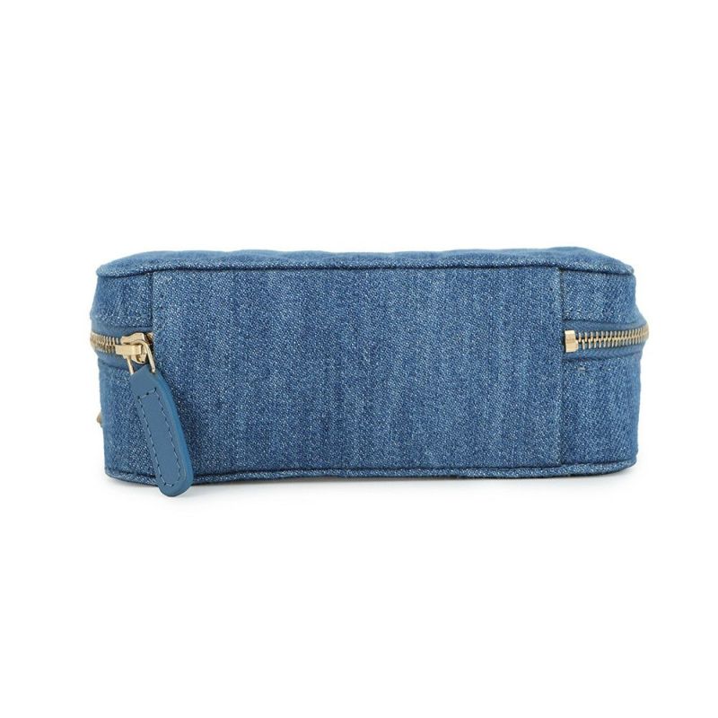 シャネル チェーンショルダーバッグ マトラッセ ココマーク パールクラッシュ カメラバッグ デニム AP2463 CHANEL