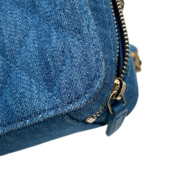 シャネル チェーンショルダーバッグ マトラッセ ココマーク パールクラッシュ カメラバッグ デニム AP2463 CHANEL