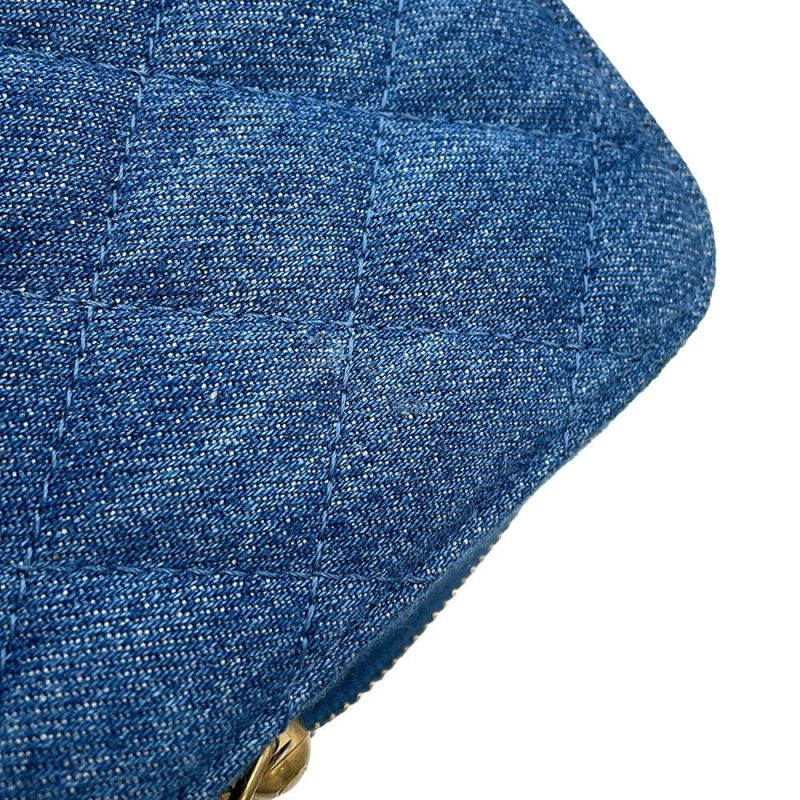 シャネル チェーンショルダーバッグ マトラッセ ココマーク パールクラッシュ カメラバッグ デニム AP2463 CHANEL