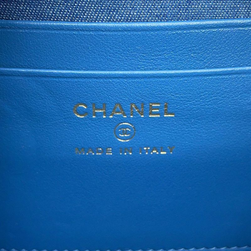 シャネル チェーンショルダーバッグ マトラッセ ココマーク パールクラッシュ カメラバッグ デニム AP2463 CHANEL