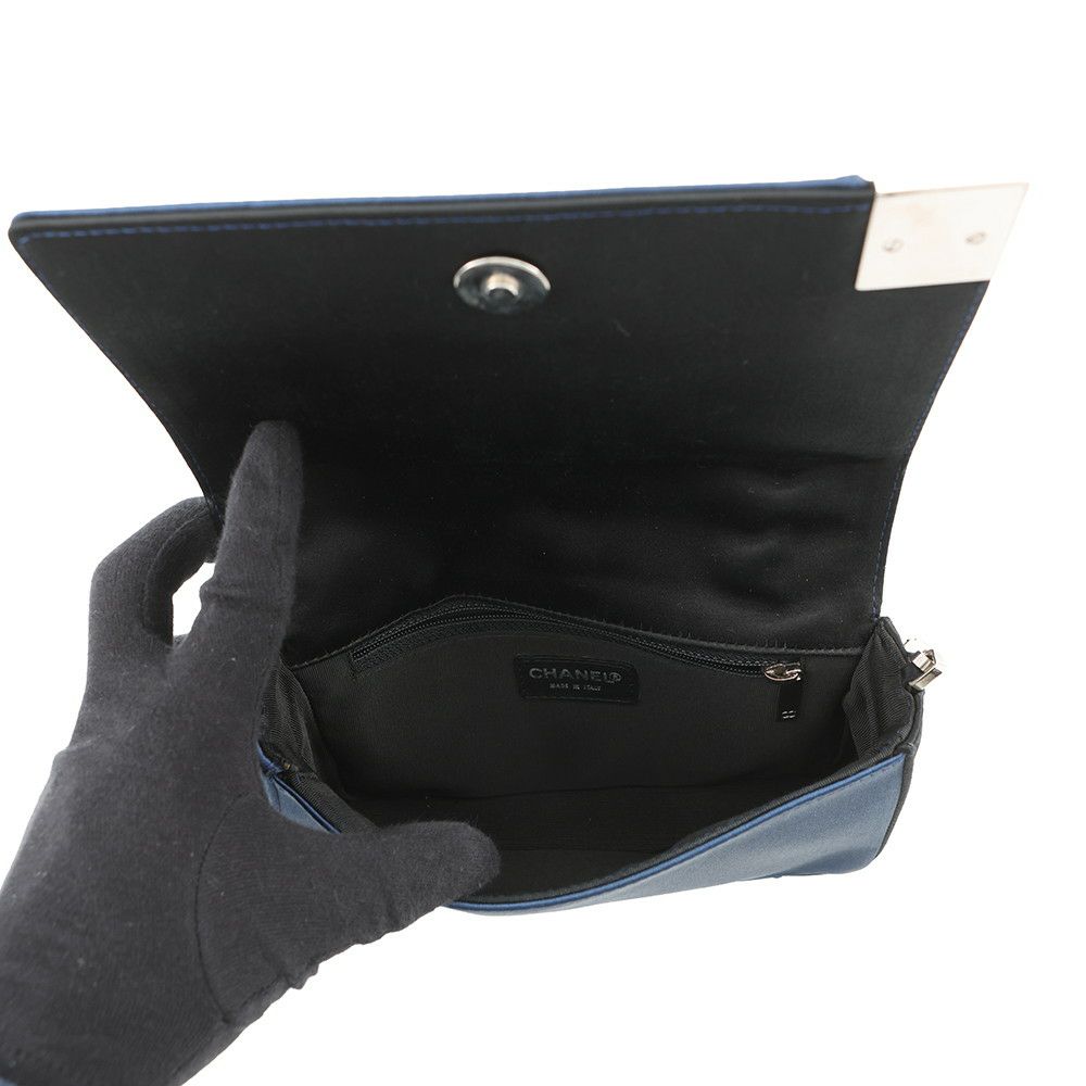 シャネル チェーンショルダーバッグ チョコバー サテン CHANEL ワンショルダー