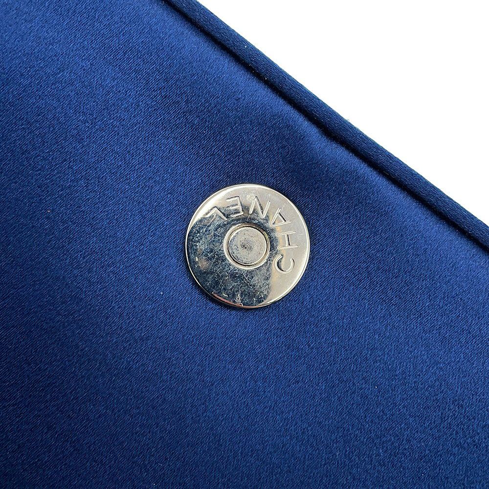 シャネル チェーンショルダーバッグ チョコバー サテン CHANEL ワンショルダー