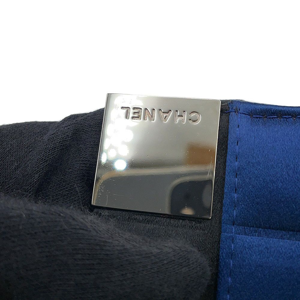 シャネル チェーンショルダーバッグ チョコバー サテン CHANEL ワンショルダー