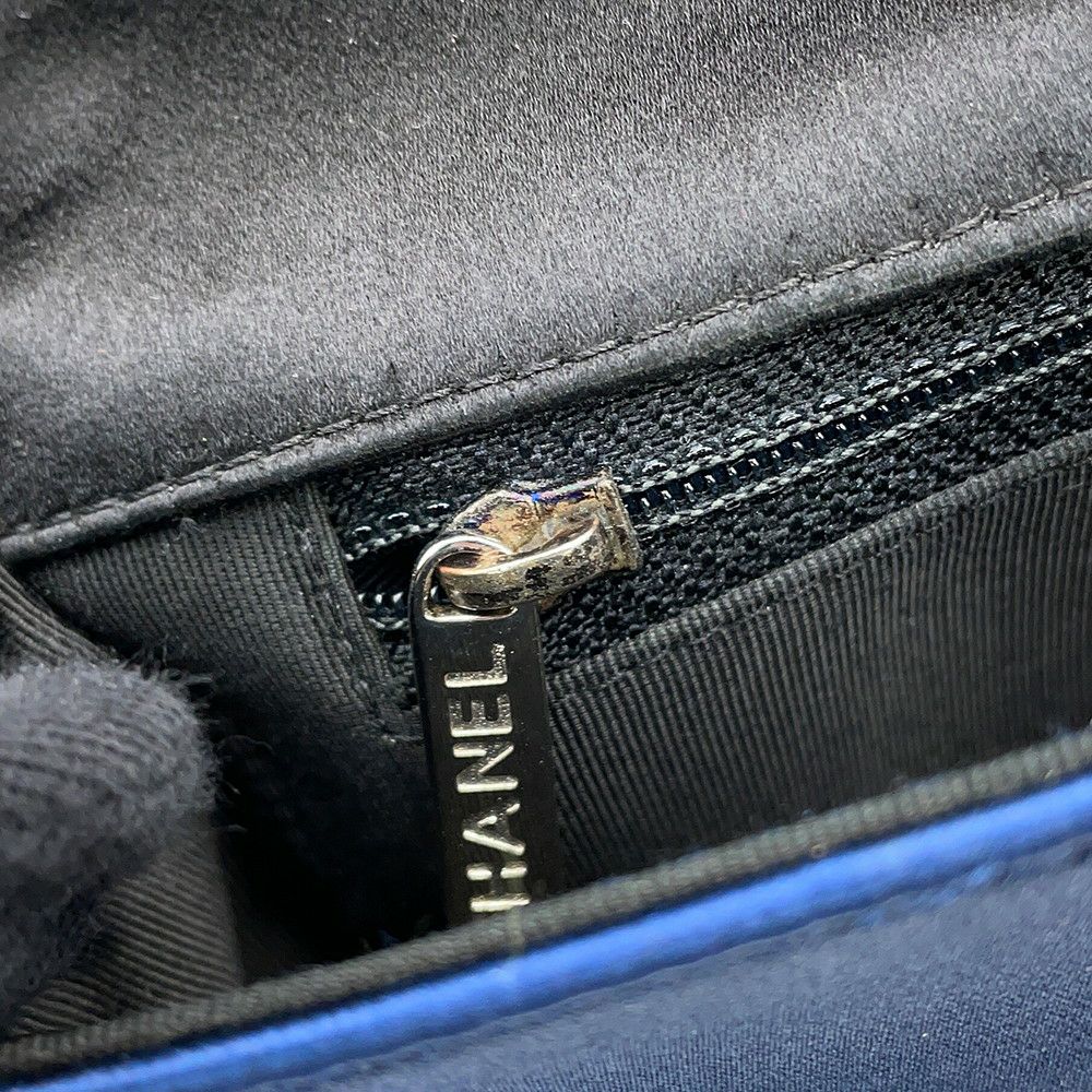 シャネル チェーンショルダーバッグ チョコバー サテン CHANEL ワンショルダー