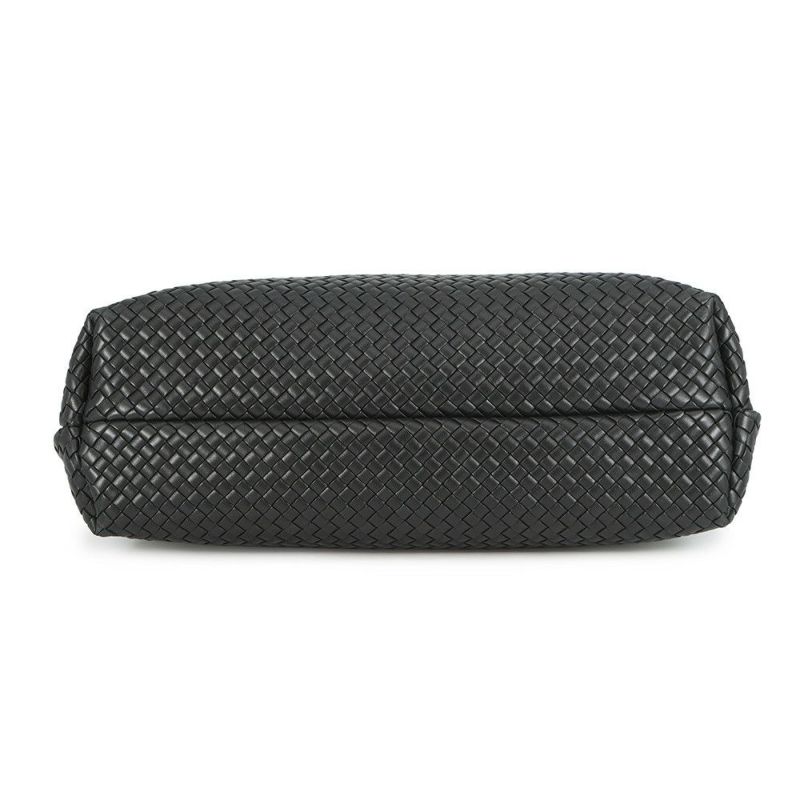 ボッテガヴェネタ トートバッグ イントレチャート スナップ レザー BOTTEGA VENETA 黒