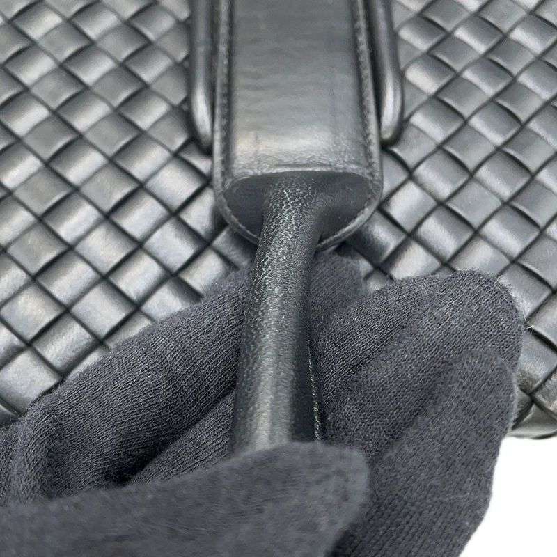 ボッテガヴェネタ トートバッグ イントレチャート スナップ レザー BOTTEGA VENETA 黒