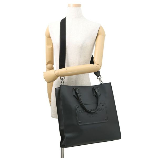 ドルチェ＆ガッバーナ トートバッグ ロゴ ショッピングバッグ レザー BM2154AG218 2way 黒