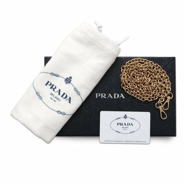 プラダ チェーンウォレット ピンバッジ サフィアーノ 1DH044 PRADA 財布 黒