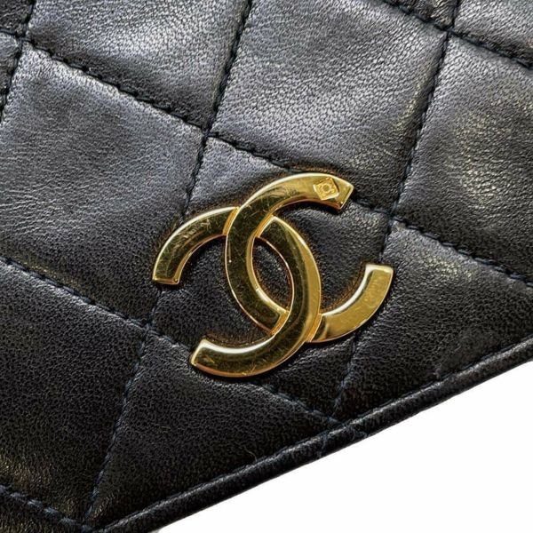 シャネル チェーンショルダーバッグ ココマーク マトラッセ プッシュロック ラムスキン CHANEL 黒