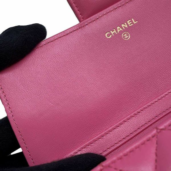 シャネル チェーンアイウェアケース ココマーク マトラッセ ラムスキン CHANEL ポシェット サングラスケース