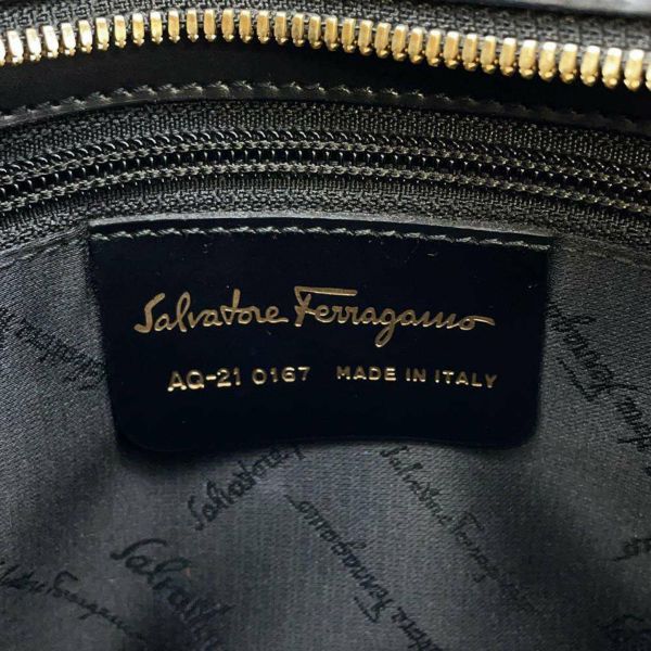 サルヴァトーレ・フェラガモ ハンドバッグ ガンチーニ レザー Ferragamo バッグ 黒