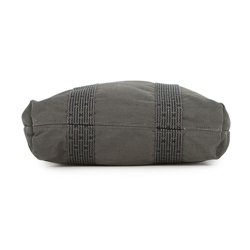 エルメス トートバッグ エールライン カバス グリス/ブラック/シルバー金具 キャンバス HERMES バッグ