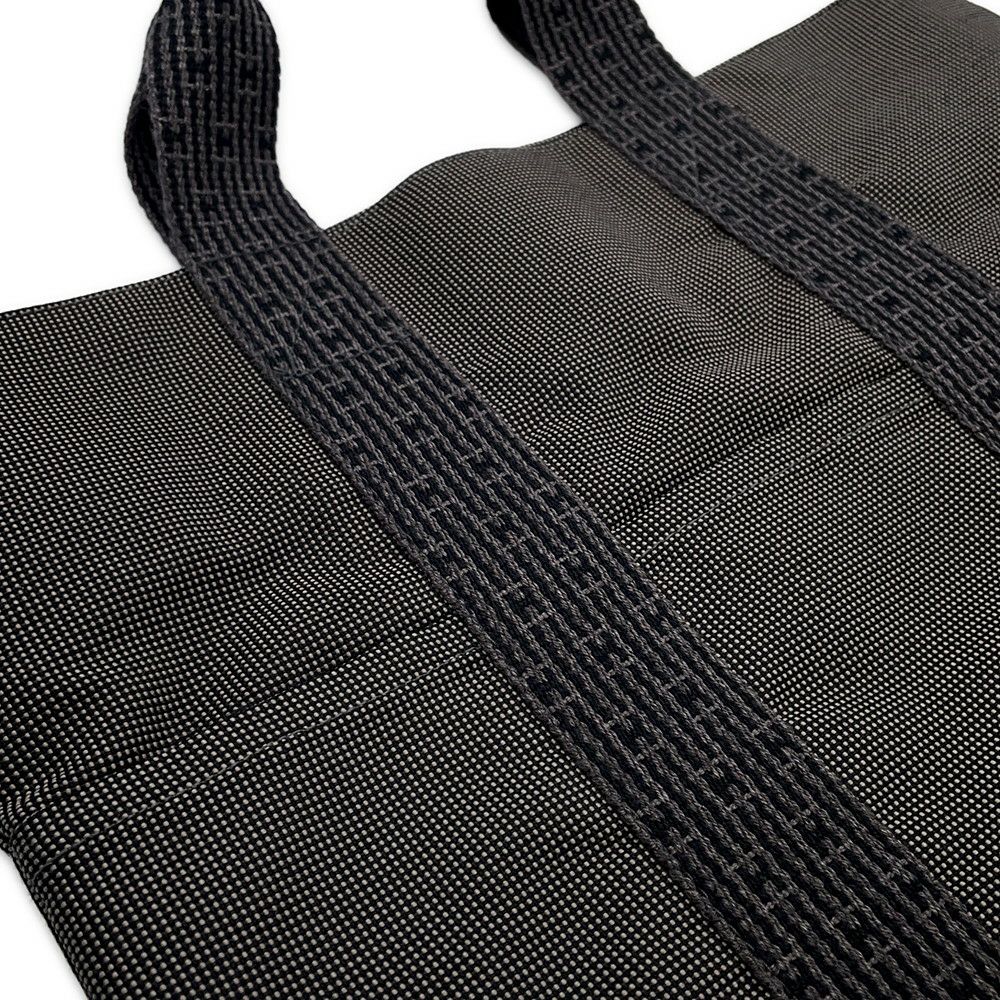 エルメス トートバッグ エールライン カバス グリス/ブラック/シルバー金具 キャンバス HERMES バッグ
