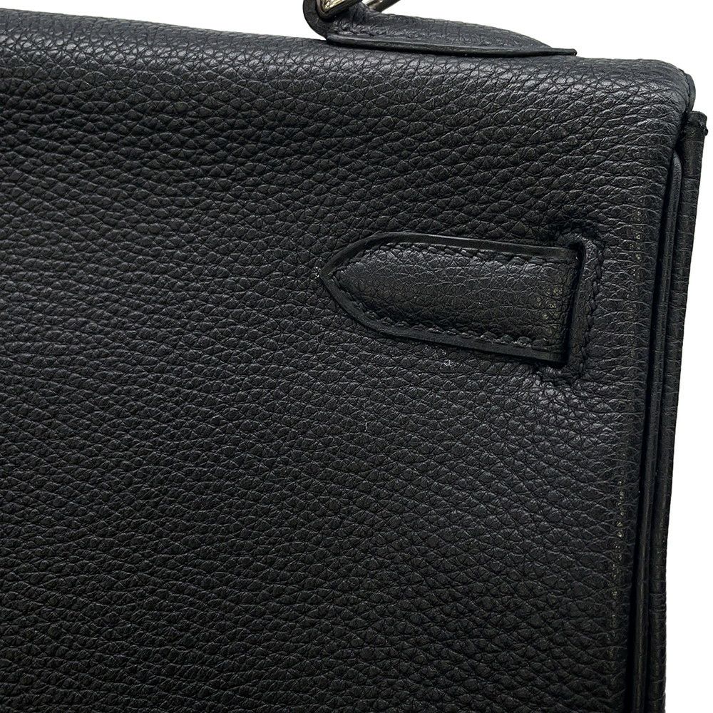 エルメス ハンドバッグ ケリー32 内縫い ブラック/シルバー金具 トゴ □J刻印 2wayショルダー 黒