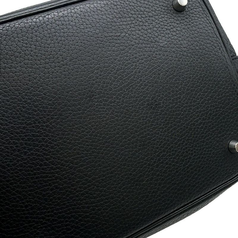 エルメス ハンドバッグ ピコタンロックMM ブラック/シルバー金具 トリヨンクレマンス D刻印 黒