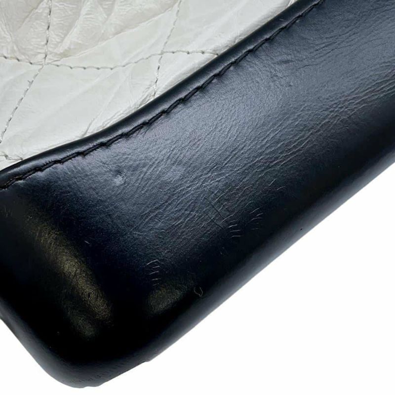 シャネル チェーンショルダーバッグ ガブリエル ドゥ シャネル スモール ホーボー A91810 CHANEL 白 黒