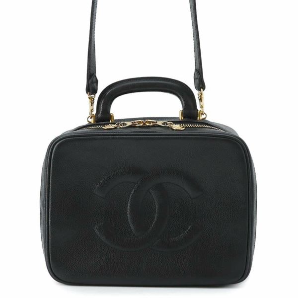 シャネル ハンドバッグ ココマーク トップハンドル バニティバッグ キャビアスキン A07061 CHANEL 2wayショルダーバッグ 黒