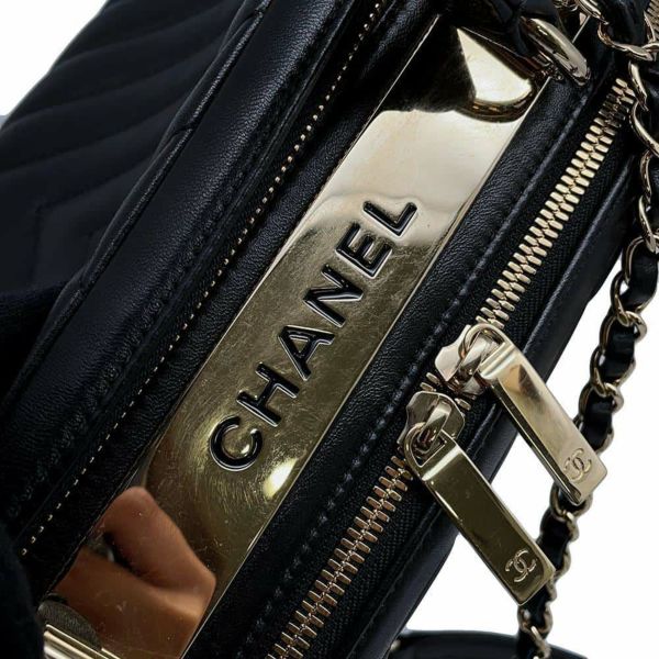 シャネル ハンドバッグ マトラッセ ココマーク ボーリングバッグ ラムスキン CHANEL 2wayショルダーバッグ 黒