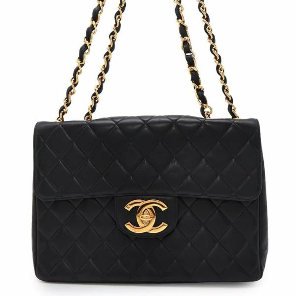 シャネル チェーンショルダーバッグ マトラッセ30 ココマーク ラムスキン A04412 CHANEL バッグ デカマト 黒