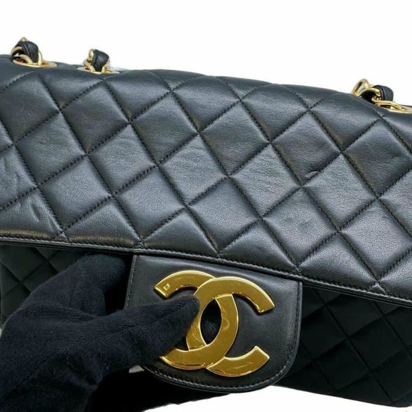 シャネル チェーンショルダーバッグ マトラッセ30 ココマーク ラムスキン A04412 CHANEL バッグ デカマト 黒