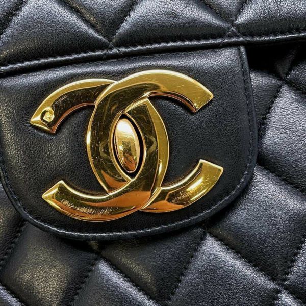 シャネル チェーンショルダーバッグ マトラッセ30 ココマーク ラムスキン A04412 CHANEL バッグ デカマト 黒