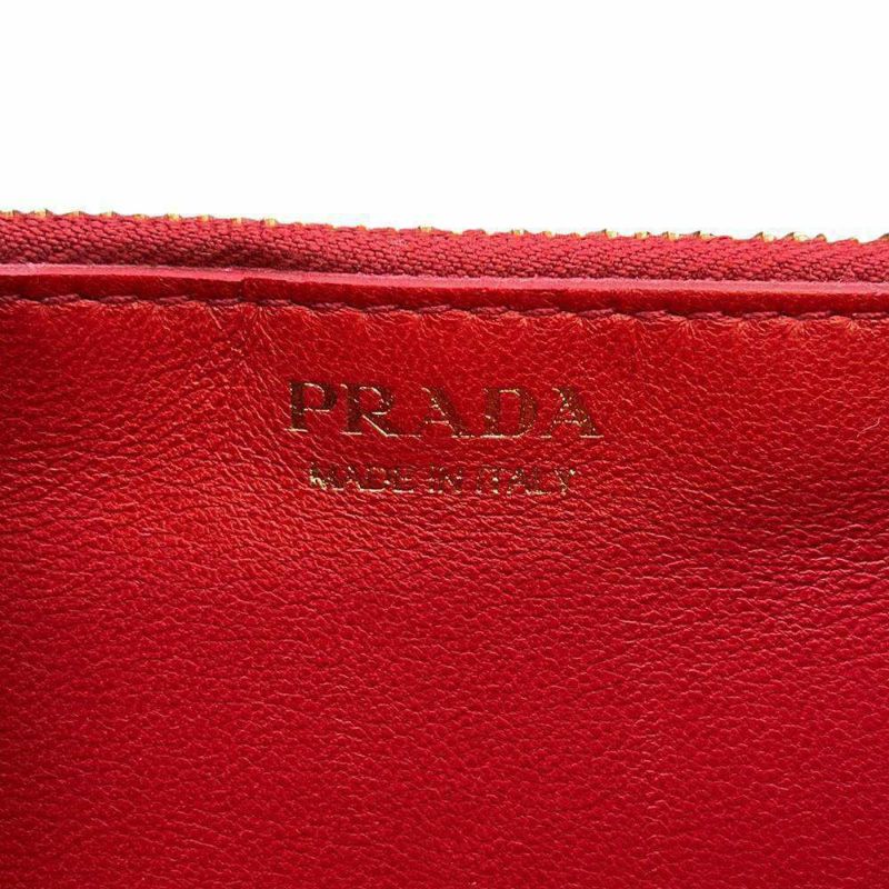 プラダ チェーンウォレット サフィアーノ トライアングルロゴ 1BP012 PRADA 財布 黒