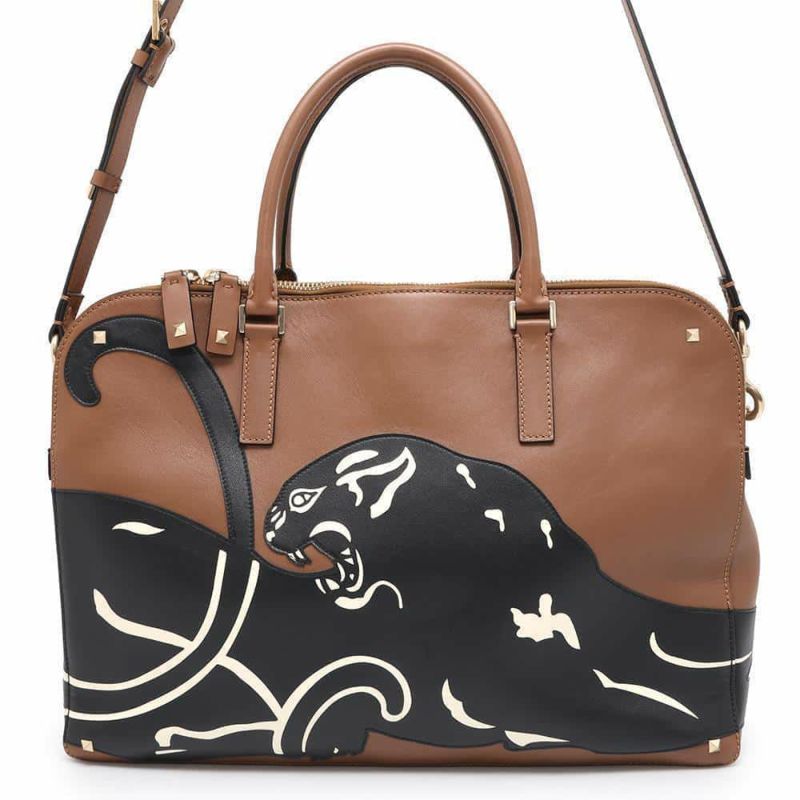 ヴァレンティノ・ガラヴァーニ ビジネスバッグ パンサー PANTHER ブリーフケース レザー VALENTINO 2way 黒