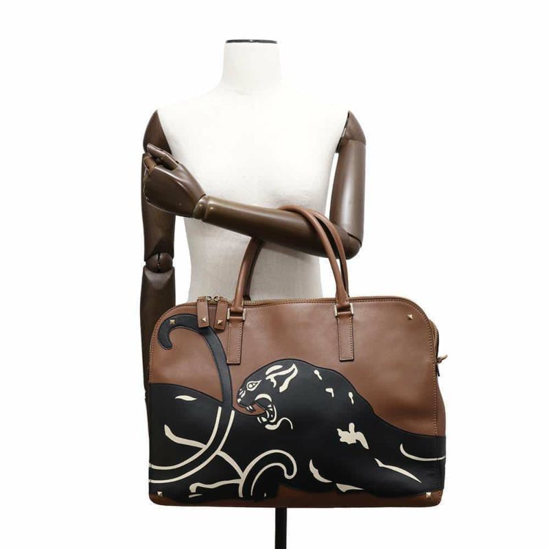 ヴァレンティノ・ガラヴァーニ ビジネスバッグ パンサー PANTHER ブリーフケース レザー VALENTINO 2way 黒