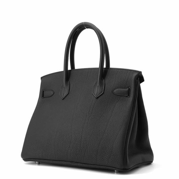 エルメス バーキン30 ブラック/シルバー金具 トゴ W刻印 HERMES Birkin ハンドバッグ 黒