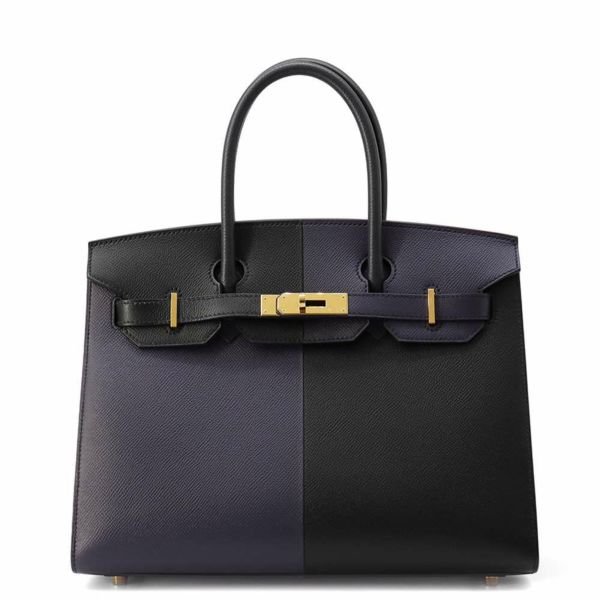 エルメス バーキン30 カザック ブルーインディゴ/ブラック/ブルーフリーダ/ゴールド金具 エプソン Z刻印 HERMES Birkin