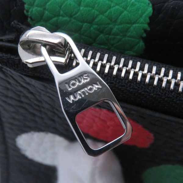 ルイヴィトン 三つ折り財布 トリヨンレザー/ペインティッド ドット LV×YK ポルトフォイユ・カプシーヌ コンパクト M81963 黒 草間弥生