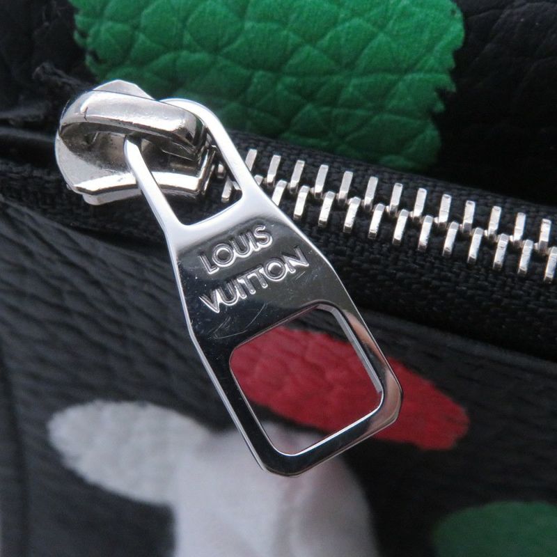 ルイヴィトン 三つ折り財布 トリヨンレザー/ペインティッド ドット LV×YK ポルトフォイユ・カプシーヌ コンパクト M81963 黒 草間弥生