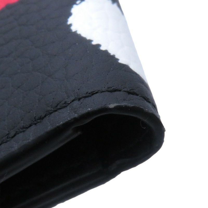 ルイヴィトン 三つ折り財布 トリヨンレザー/ペインティッド ドット LV×YK ポルトフォイユ・カプシーヌ コンパクト M81963 黒 草間弥生