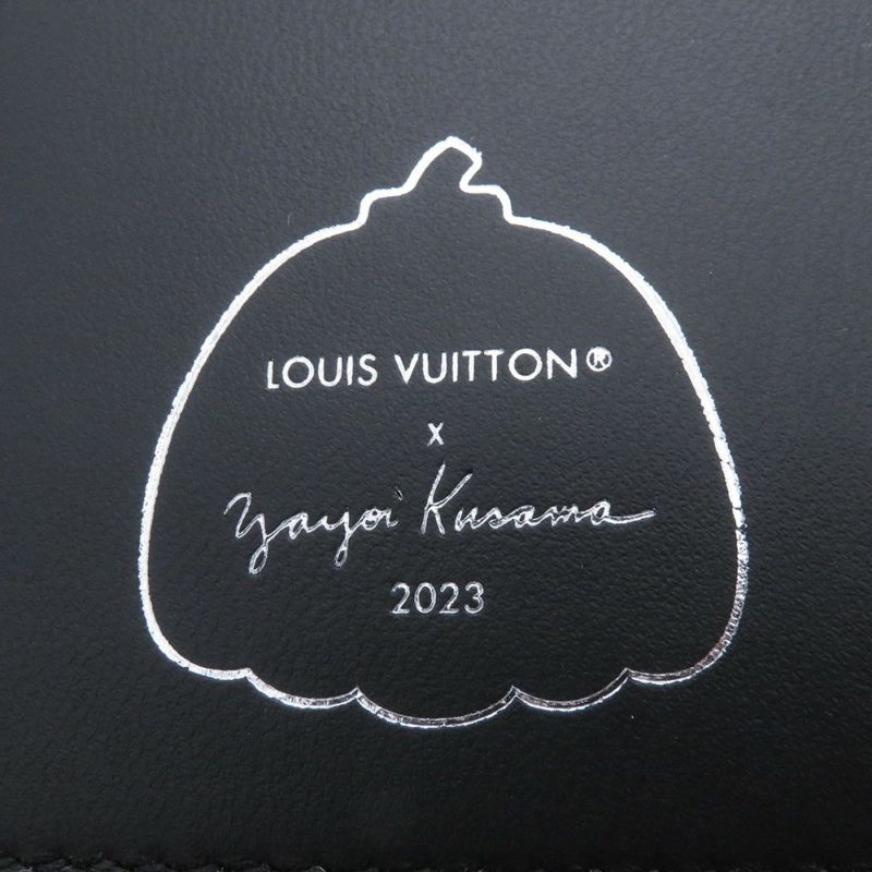 ルイヴィトン 三つ折り財布 トリヨンレザー/ペインティッド ドット LV×YK ポルトフォイユ・カプシーヌ コンパクト M81963 黒 草間弥生