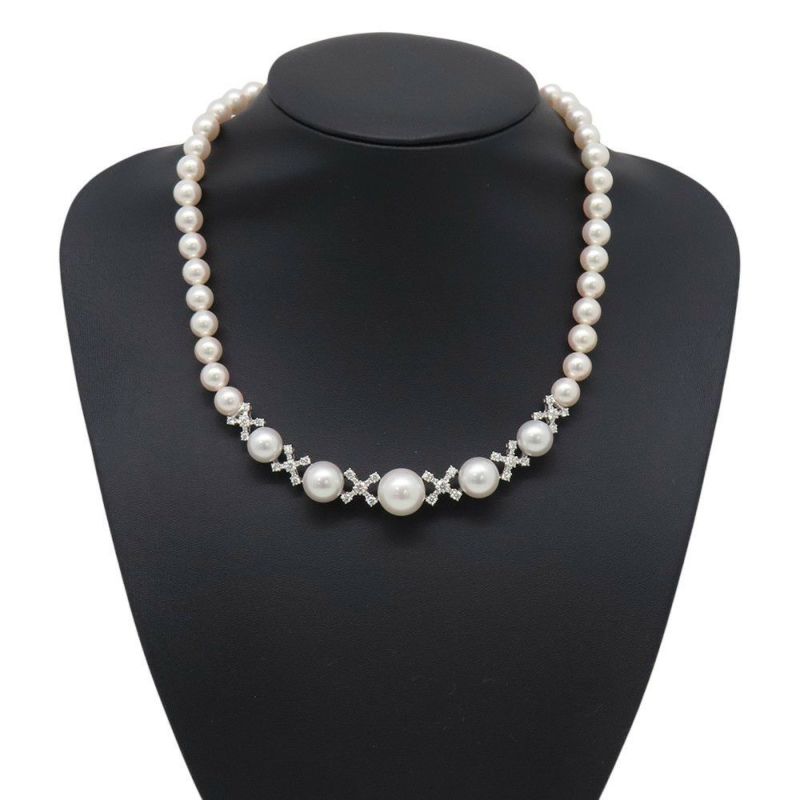 タサキ ネックレス パール/ダイヤモンド 計2.46ct K18WGホワイトゴールド TASAKI 真珠 ジュエリー