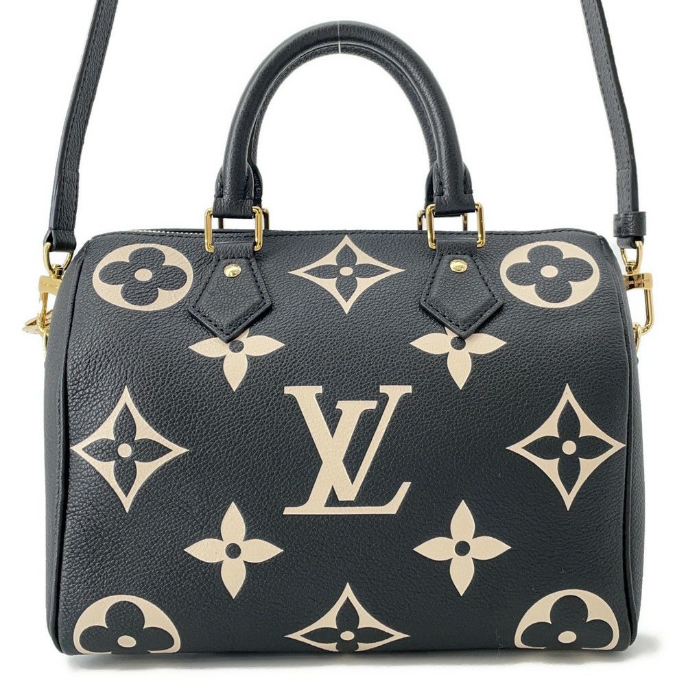 ルイヴィトン ハンドバッグ バイカラーモノグラム・アンプラント スピーディ・バンドリエール 25 M58947 2way ショルダー 黒 ブラック