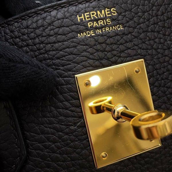 エルメス バーキン30 プルノワール/ゴールド金具 トゴ T刻印HERMES Birkin ハンドバッグ