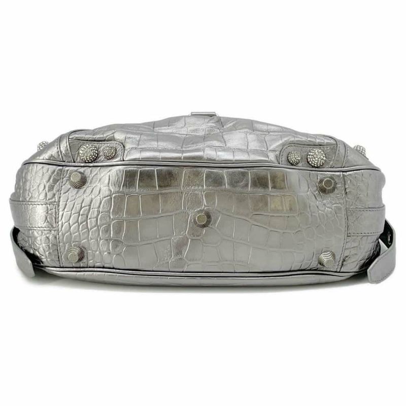 バレンシアガ ショルダーバッグ ネオ カゴール クロコ型押しレザー/ラインストーン 672754 BALENCIAGA