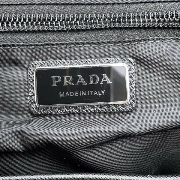 プラダ リュックサック Re-Nylon xサフィアーノ ナイロン レザー 2VZ090 PRADA バックパック 黒