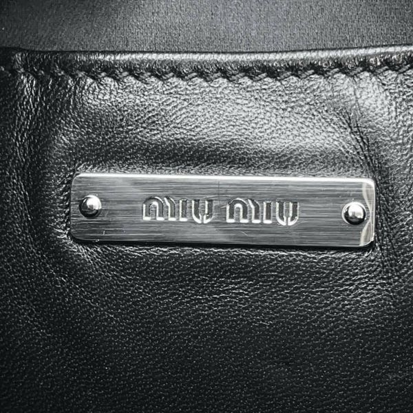 ミュウミュウ ショルダーバッグ ナッパ マテラッセ ポーチ レザー 5BH191 Miu Miu バッグ ポシェット コインケース付 黒