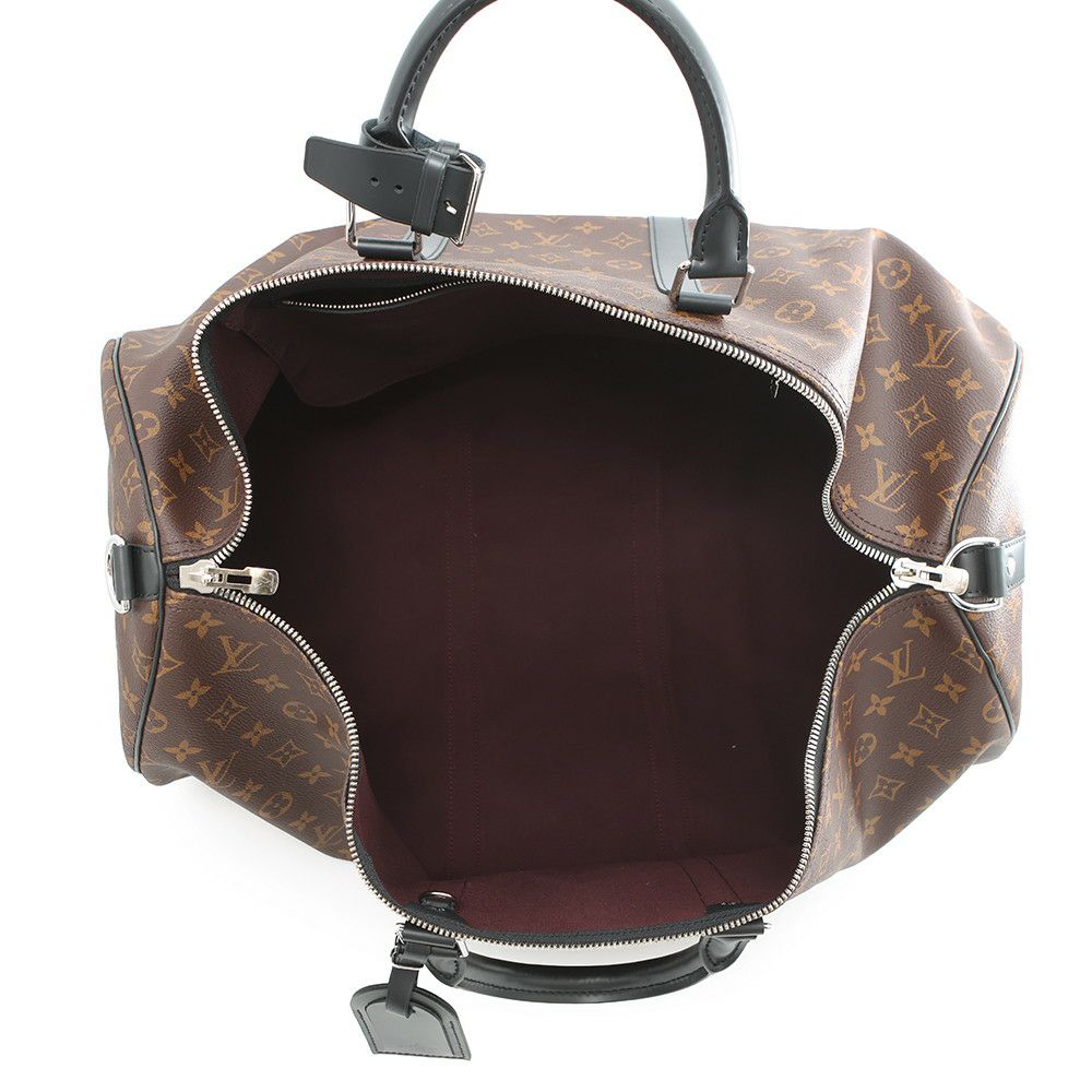 ルイヴィトン ボストンバッグモノグラム・マカサー キーポル・バンドリエール55 M56714 2wayショルダー ブラック 黒