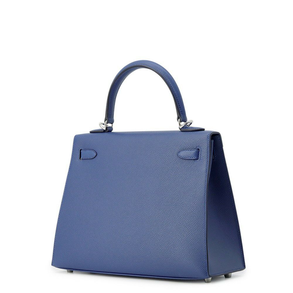 エルメス ハンドバッグ ケリー25 外縫い ブルータイ/エレクトラム金具 エプソン K刻印 2wayショルダー