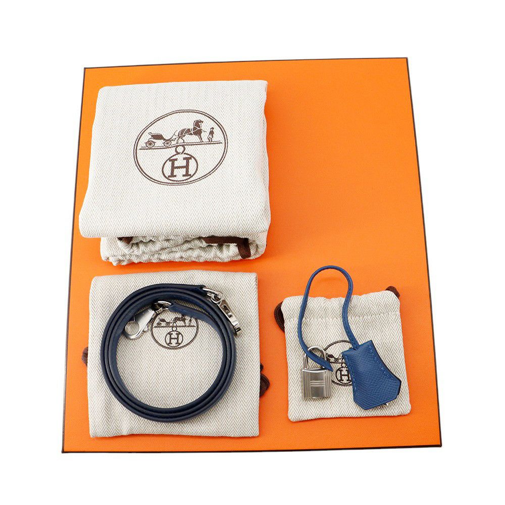 エルメス ハンドバッグ ケリー25 外縫い ブルータイ/エレクトラム金具 エプソン K刻印 2wayショルダー