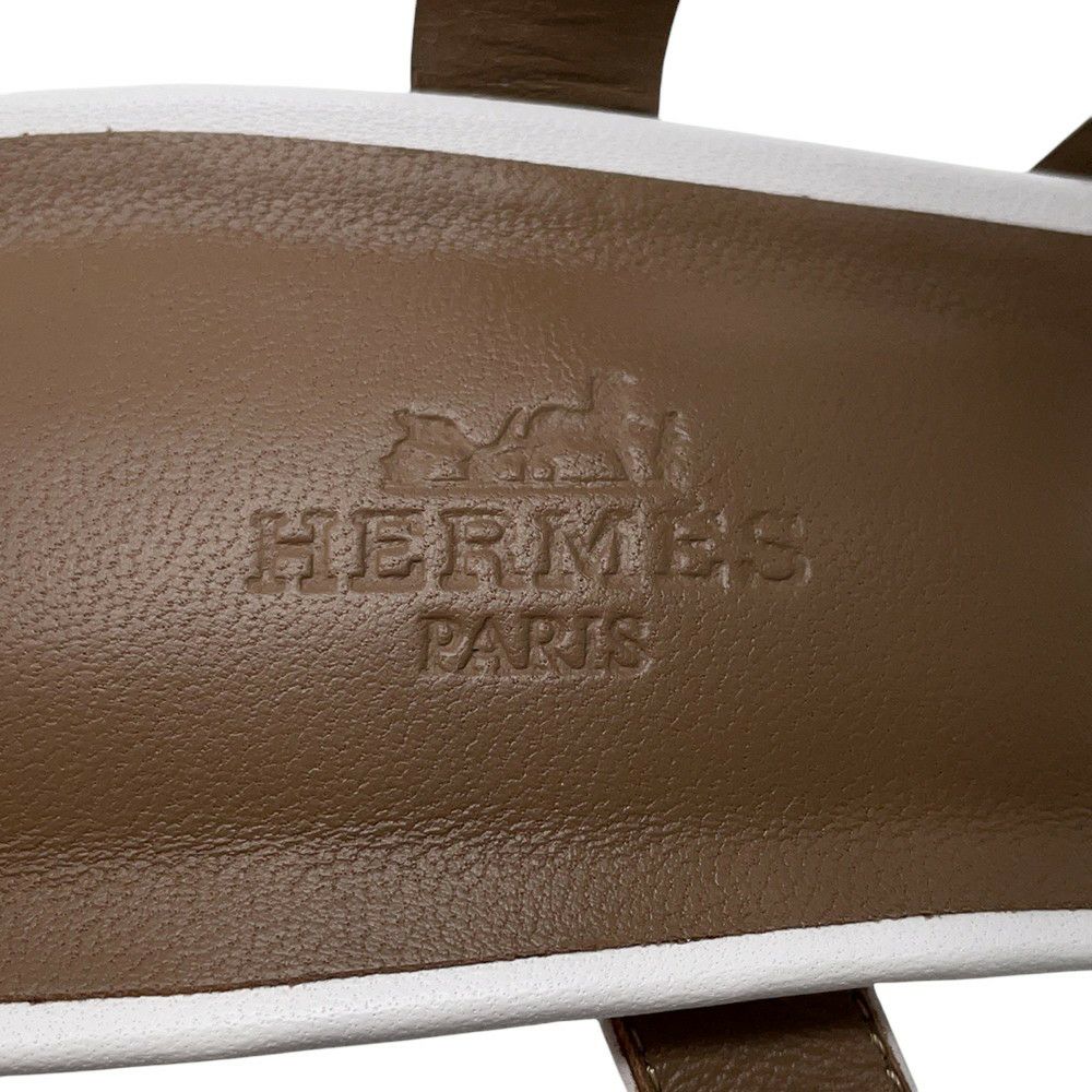 エルメス サンダル ビキニ シェーヌダンクル レディースサイズ38 HERMES 靴 ミュール 白